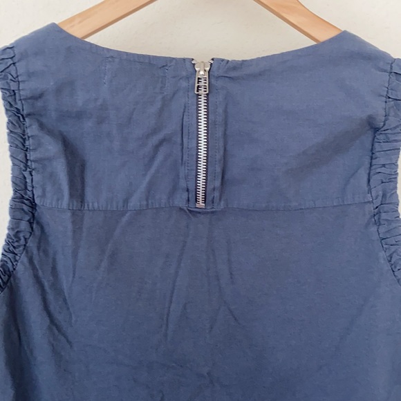 Anthropologie*FLAW*Maeve Zipper Back Grey Tank Blouse - Picture 5 of 7